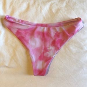 Shein Pink and White Tie-Dye Bikini Bottom